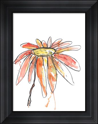Framed Orange Modern Botanical Print