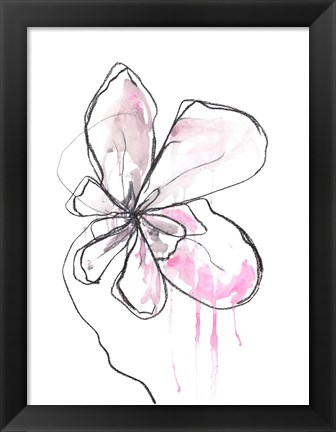 Framed Pink Modern Botanical Print