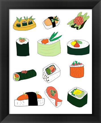 Framed Sushi Set Print