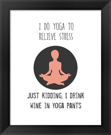 Framed Wine and Yoga Print