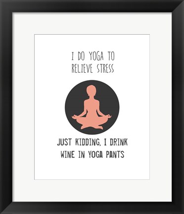 Framed Wine and Yoga Print