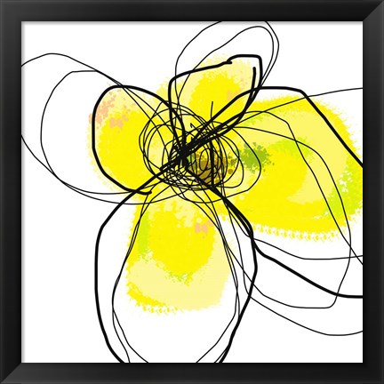 Framed Yellow Petals Three Print