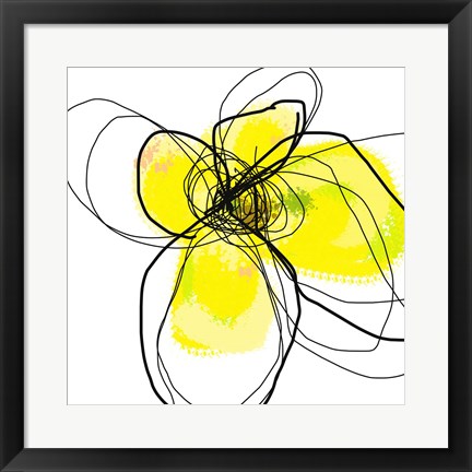 Framed Yellow Petals Three Print