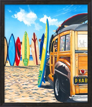 Framed Beach Cruiser Kids Print