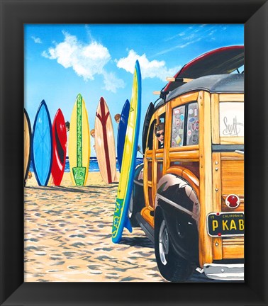 Framed Beach Cruiser Kids Print