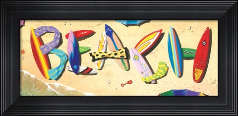 Framed Beach in Boards Print