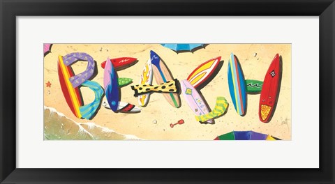 Framed Beach in Boards Print