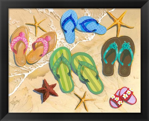 Framed Flip Flop Family Print