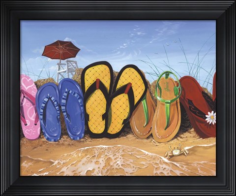 Framed Flip Flop Fence Print