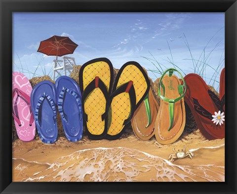 Framed Flip Flop Fence Print