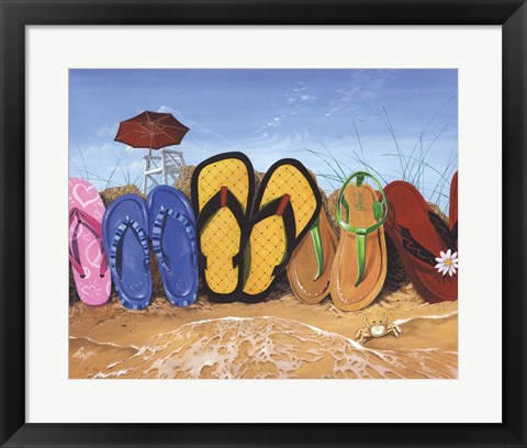 Framed Flip Flop Fence Print