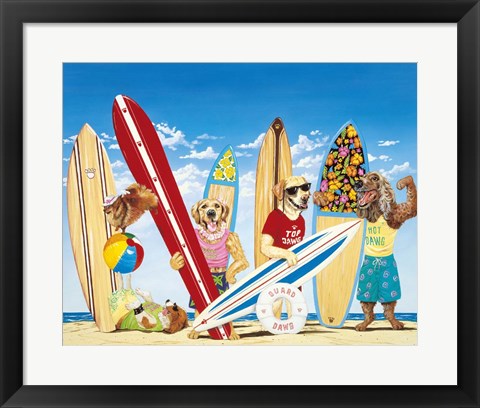 Framed K-9 Surf Club Print