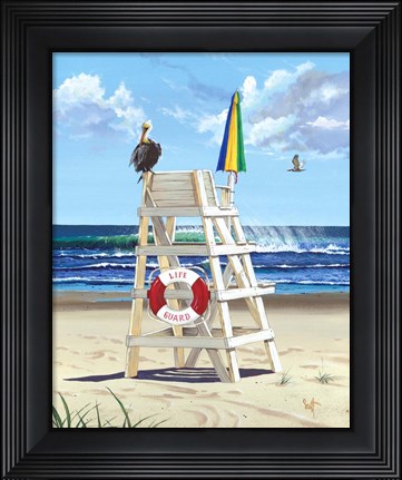 Framed Pelican Perch Print