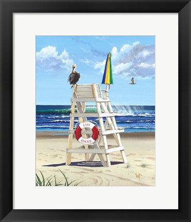 Framed Pelican Perch Print