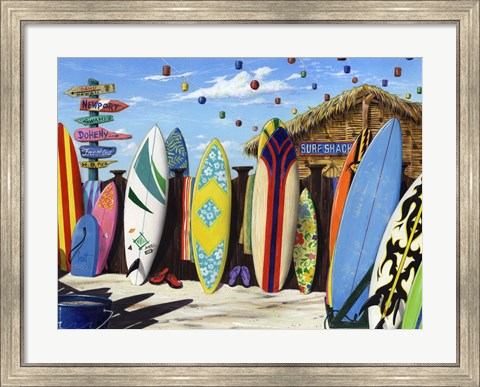 Framed Surf Shack Print