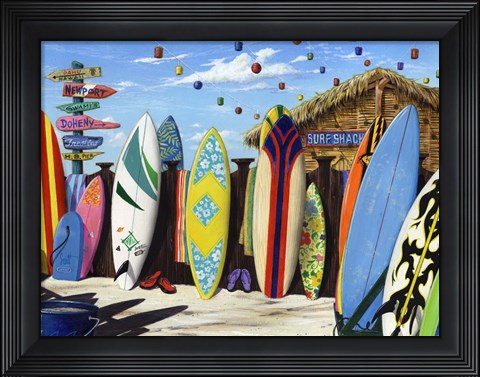 Framed Surf Shack Print