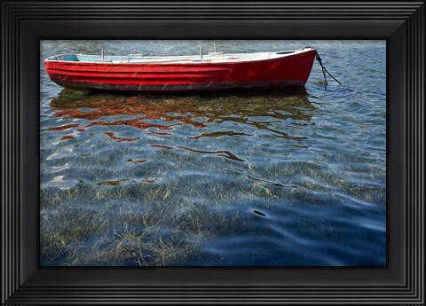 Framed Red Boat Print