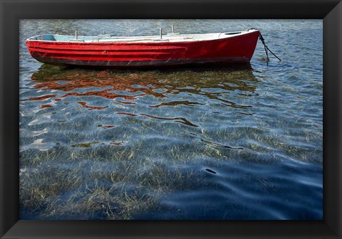 Framed Red Boat Print