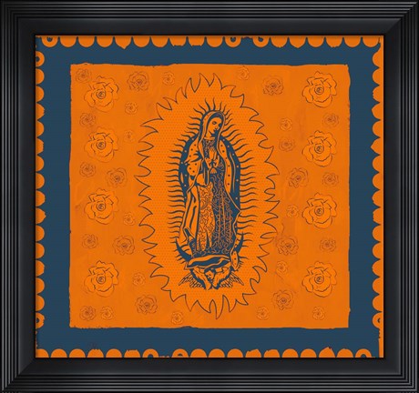 Framed Orange and Blue Mary Print