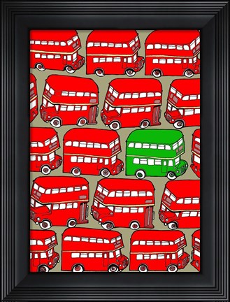 Framed Odd Ones - Green Double Decker Print