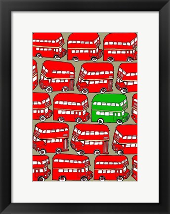 Framed Odd Ones - Green Double Decker Print