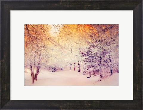 Framed Snowy Sunrise Print