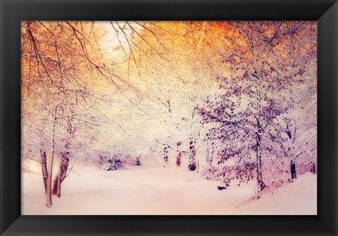 Framed Snowy Sunrise Print