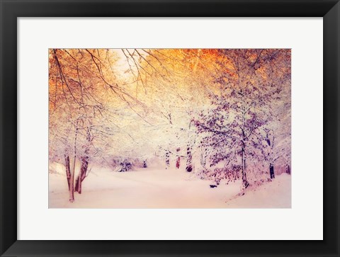 Framed Snowy Sunrise Print