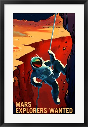 Framed Explorers Wanted Print