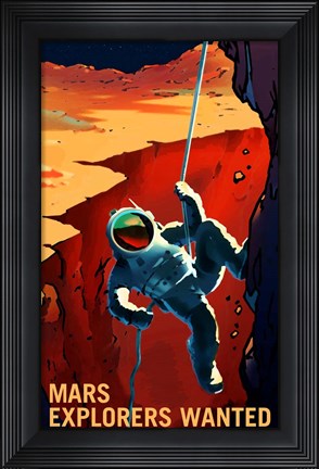 Framed Explorers Wanted Print
