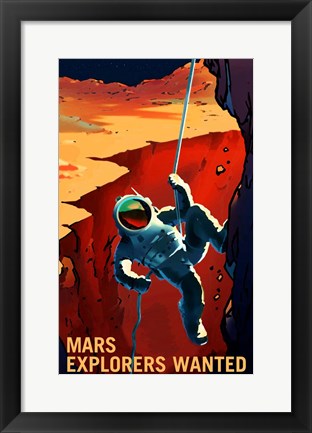 Framed Explorers Wanted Print