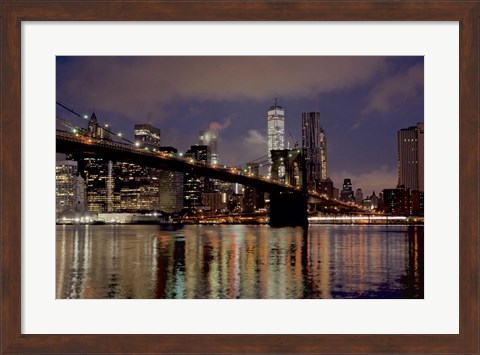 Framed Brooklyn Bridge at Dawn Print