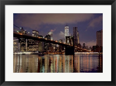 Framed Brooklyn Bridge at Dawn Print