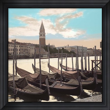 Framed Campanile Vista with Gondolas Print