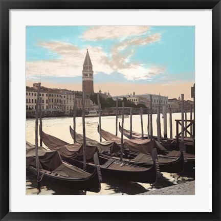 Framed Campanile Vista with Gondolas Print