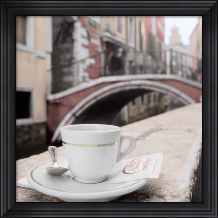 Framed Canal Espresso Bar Guiseppi Print