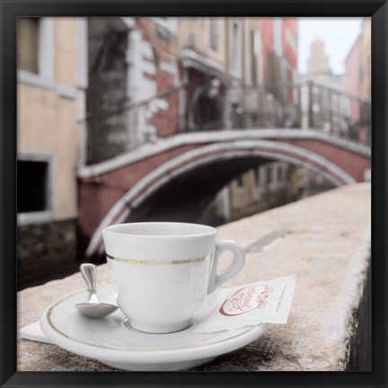 Framed Canal Espresso Bar Guiseppi Print