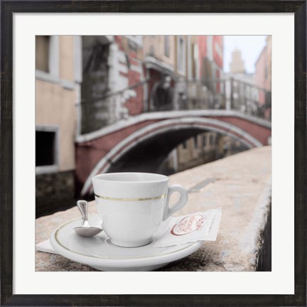 Framed Canal Espresso Bar Guiseppi Print