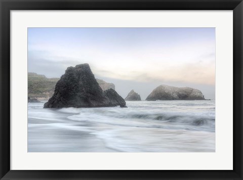 Framed Crescent Beach Waves 1 Print