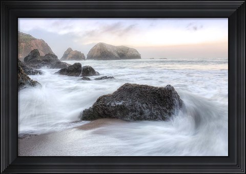 Framed Crescent Beach Waves 2 Print
