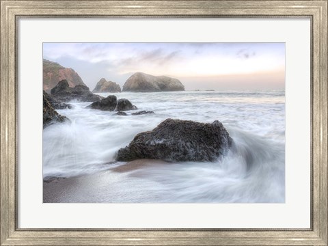 Framed Crescent Beach Waves 2 Print
