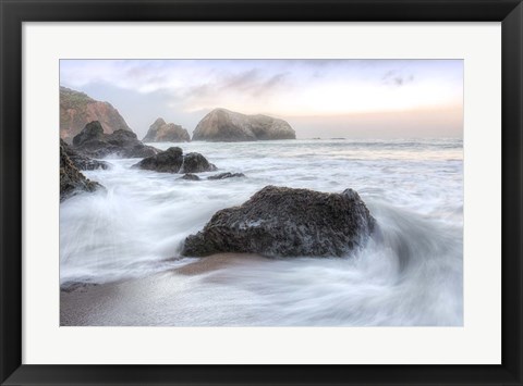 Framed Crescent Beach Waves 2 Print