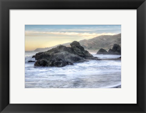 Framed Crescent Beach Waves 4 Print