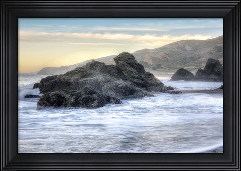 Framed Crescent Beach Waves 4 Print