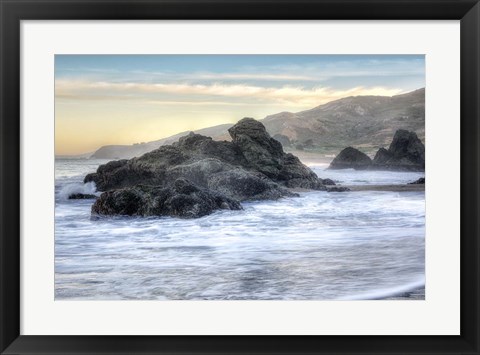 Framed Crescent Beach Waves 4 Print