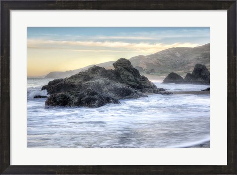 Framed Crescent Beach Waves 4 Print