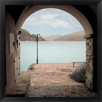 Framed Lakeside Portal Promenade Print