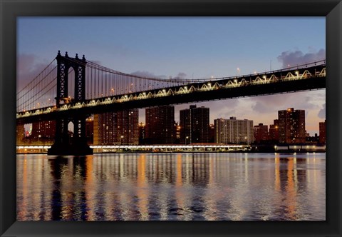 Framed Manhattan Bridge at Dawn Print
