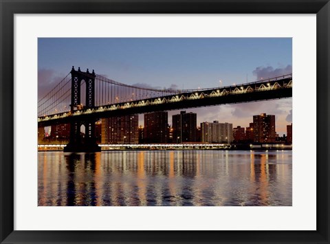 Framed Manhattan Bridge at Dawn Print