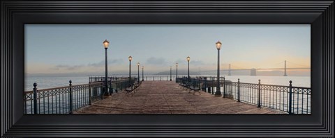 Framed Pier with Bay Bridge Vista Print